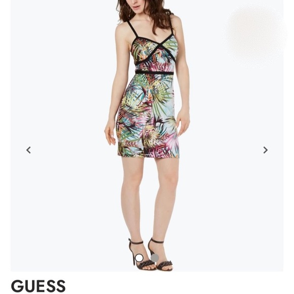 Guess bodycon floral multi color size 10 - Picture 2 of 6